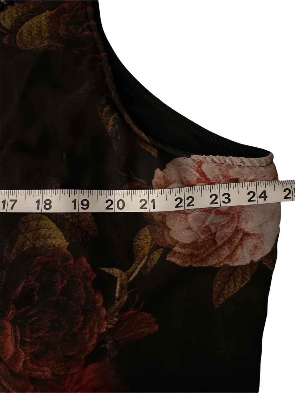 Lane Bryant 22/24 Black Floral Chiffon Asymmetrical Layered Plus Size Tank Top - Picture 4 of 5